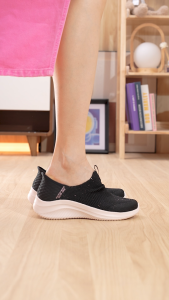 Skechers Women Slip-Ins Sport Ultra Flex 3.0 Shiny Night Shoes - 149594-BKRG Air-Cooled Memory Foam Engineered Knit Heel Pillow Machine Washable Slip-Ins Stretch Fit Vegan SALE