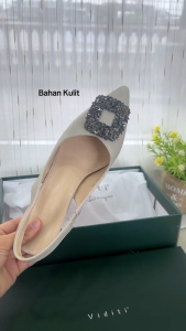 Viditi Crystal Sling Back Heels 9 cm // Sepatu Import Wanita // Tumit // Hak Tinggi // Tali Belakang // Pesta // Wedding // Nikahan // Wisuda // Seserahan