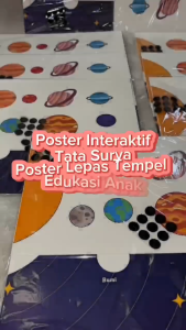 Poster Interaktif - Poster Lepas Tempel Tata Surya - Poster Lepas Tempel Edukasi Anak / P N