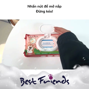 Combo 3 Khăn Ướt Chăm Sóc Thú Cưng Best Friends Maxi Care - Hương Vanilla Loại Bỏ Mồ Hôi Kích Thước Dày 40 Tờ