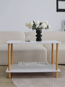 Meja Samping Tempat Tidur Kecil Modern Meja Kabinet Minimalis Putih Meja 2 Susun CTG-22
