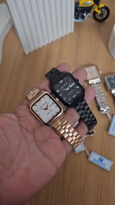 Jam Tangan Seven Minute Kotak Diamond LS-972SAR & Jam Tangan Fashion Wanita Tali Rantai Diameter 3cm