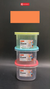(3PCS) Toples Asahi 1000ml - toples bawang goreng - kacang - kacangan toples persegi ukuran S - CLIOPLASTICS