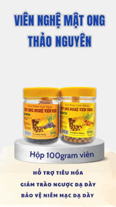 Mật Ong Nghệ Viên Thảo Nguyên Hộp 100g - Hổ Trợ Tiêu Hóa _ Giảm Trào Ngược Dạ Dày Thực Quản