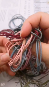 ยางรัดผมยืดหยุ่นสูง3ใน1เชือกรัดผมแบบเรียบง่ายไม่ทำร้ายผมยางรัดผมผู้หญิงสไตล์เกาหลี