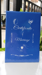 Blue Marriage Certificate Holder: A Durable & Personalized Wedding Accessory