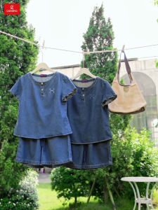 Đồ bộ nữ CARDINA chất liệu jean mềm thoáng mát kiểu dáng thời trang trẻ trung năng động 4BJN01