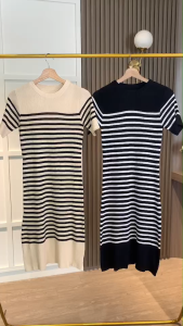 D11843 Kendall Bodycon Stripe Knit Dress