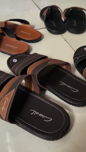 SANDAL KULIT PRIA CASUAL BUY 1 GET 1 JEPIT SLOP CANVIL TERMURAH