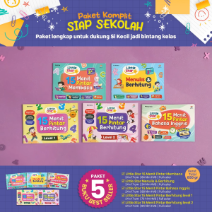 Paket Komplit Siap Sekolah - 15 Menit Pintar Membaca Menghitung Menulis dan Bahasa Inggris