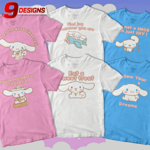 Cinnamoroll Graphic Tees w/ Motivational Statement High-Quality T-shirt