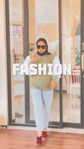 Kinan Puff Sleeve Tops - Blouse Lengan Ballon - Atasan Wanita Korean Style