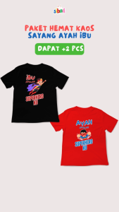 Paket 2 pcs Kaos Anak Tema Ibu Superheroku Katun Combed Premium