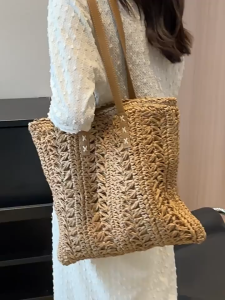 Large-capacity woven bag for women fashion straw single shoulder armpit bag casual versatile tote bag straw bag