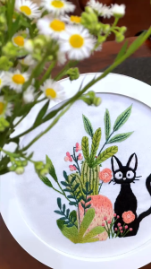 Kitten Embroidery Kit Needlework for Beginner Cross Stitch DIY Starter Kit Set