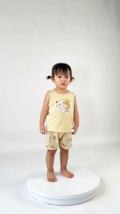 Ninunapz - Bộ áo sát nách quần đùi cao cấp cho bé từ 6M-24M - Vải sợi tre pha cotton mát lạnh siêu mềm mại êm ái.