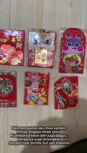 Kertas Angpao Imlek Sincia CNY Pendek Motif Lucu Isi 6 pcs per pack