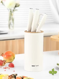 Bộ Dao Kéo 5 Món Inox Không Gỉ Kháng Khuẩn Sắc Bén Tay Cầm Chắc Chắn Dụng Cụ Nhà Bếp Đa Năng
