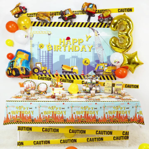 52pcs Construction Balloon Garland For Kids Boy Birthday Party Decorations