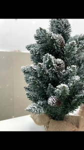 Mini Christmas Tree (1.8Ft) with Led Lights and Christmas Balls In 3 Flashing Modes for Home Office and Christmas Party Decoration