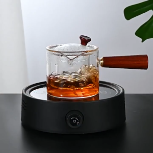 ถ้วยชงชาด้ามไม้/ความจุ500มล.ทำจากวัสดุแก้วทนความร้อน