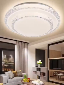 LED ceiling light crystal double layer ceiling lamp 3 color dimming living room bedroom crystal light with remote 200W