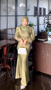 Elora Dress Silk Premium Termurah Baju Fashion Wanita Kondangan Muslim Gamis Lebaran Bridesmaid Pesta Slim Body Fit Kekinian Duyung Mermaid Terbaru
