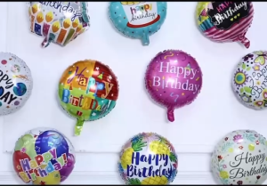 5PCS 18 Inch Happy Birthday Balloon Helium Foil Globos for Girls Kids Birthday Party Decorations Round Star Balloons