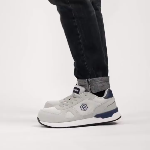 LARNMERN Safety Shoes Mens Sneakers Steel Toe Construction AntiStatic Work Shoes Pria L9096 Grey