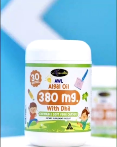 Auswelllife DHA Algal Oil With DHA 380mg. ออสเวลไลฟ์ ดีเอชเอ สำหรับเด็ก เคี้ยวได้ รสส้ม ( 30แคปซูล )ราคา 790.-ส่งฟรี