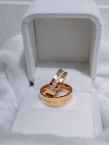 Cincin Couple Titanium Malthea Pria Wanita Tunangan Nikah Anti Karat