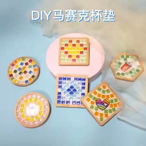 Mosaic Tiles Craft Kits For Adultst DIY Mosaic Art Projects Coaster Stained Glass Kit With Bamboo Coaster Craft Gifts For Women Handmade Home Decor Gifts