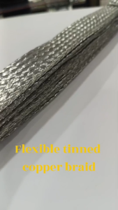 สายถักทองแดงชุบดีบุก Flexible tinned copper braids ขนาด 25 sq.mm. ความยาว 25 CM.