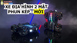 Xe Điều Khiển Địa Hình 2 Mặt Nhào Lộn Bằng Cảm Biến Đeo Tay và Remote Stunt Spray V2 Xoay 360 Độ Đèn Nhạc Phun Sương