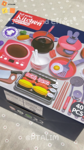 Childrens Kitchen Pretend Play Kitchen Toy Set Simulation Cooking Tableware Set Toys for Kids