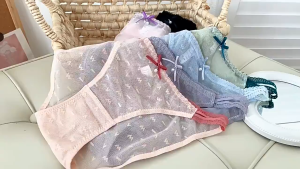 กางเกงชั้นในผู้หญิง บิกินี จีสตริง กางเกงในผ้าซีทรู นิ่มยืด #Y241