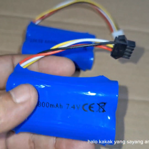 BATERAI MAINAN ANAK RC Li-ion 18650 7.4V 6800mAh SOKET HITAM 4 pin / PUTIH 4 PIN