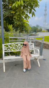Gamis jersey anak set hijab 3-4 tahun viral kekinian/abaya jersey anak model terbaru