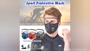 [No Eye-Shield] Men Women Sport Mask with Exhalation Valves Face Mask with Activated Carbon Filters Breathable Face mask Replaceable Filter Padding Adjustable Head Strap for working out| Running| Rider| Outdoor Activities