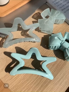 Kẹp tóc càng cua Doudou Cặp tóc nữ Kẹp tóc xinh Kẹp càng cua màu xanh ngọc bích phong cách Hàn Quốc ZJ124