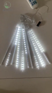 Lampu Meteor LED isi 8 Tabung/43cm Set 8 Tubes 2.9m Rainbow RGB Hias Meteor Anti Air