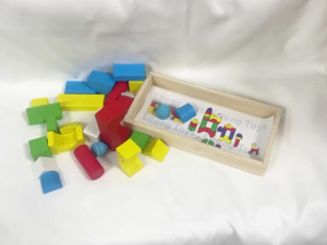 Baby Shine Mainan Balok Susun Castle Bangunan Puzzle Geometri Shape Kayu