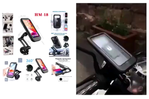HOLDER MOTOR STANG WATERPROFF HM 18 68\\\" ROTASI 360⁰ MAGNETIC SPRING BASE HOLDER STANG MOTOR / SEPEDA hm-18