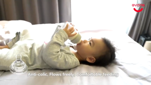 Bình sữa Evorie Tritan chống rò rỉ và chống nghẹn Không chứa BPA chống rơi bình sữa đường kính rộng 160ml 240ml