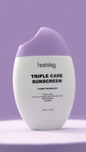 Facetology Triple Care Facial Gel Cleanser || Facetology Triple Care Hydra Cleanse Micellar Water || Facetology Triple Care Sunscreen 40 mL
