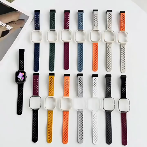 Sport Silicone Magnetic Buckle Strap+case For Redmi Watch 4/3Active Breathable and comfortable Strap