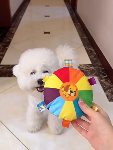 Đồ chơi cho chó đĩa bay bằng bông kèm chuông lục lạc - Love pets shop