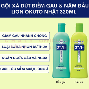 Dầu gội dứt điểm gàu và nấm da đầu Lion Okuto 320ml Nhật