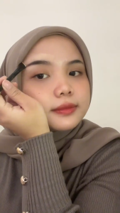 Kuas Alis Eyebrow Eyeliner Brush Makeup Super Tipis Miring 2 IN 1