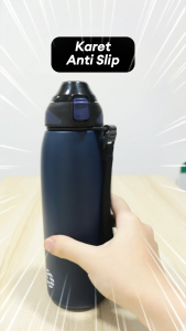 FJbottle - Botol Minum Portable Olahraga Outdoor Stainless Steel 600ML Double Insulated Bottle Tahan Panas dan Dingin Free Sikat dan Tas Botol